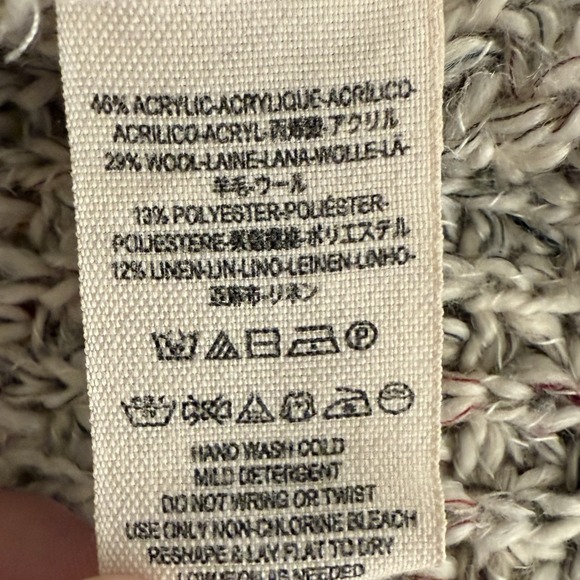 Free People Dylan Tweedy Sweater Womens Small Boho Chunky Knit Gray Blend‎ Tunic - Picture 5 of 6